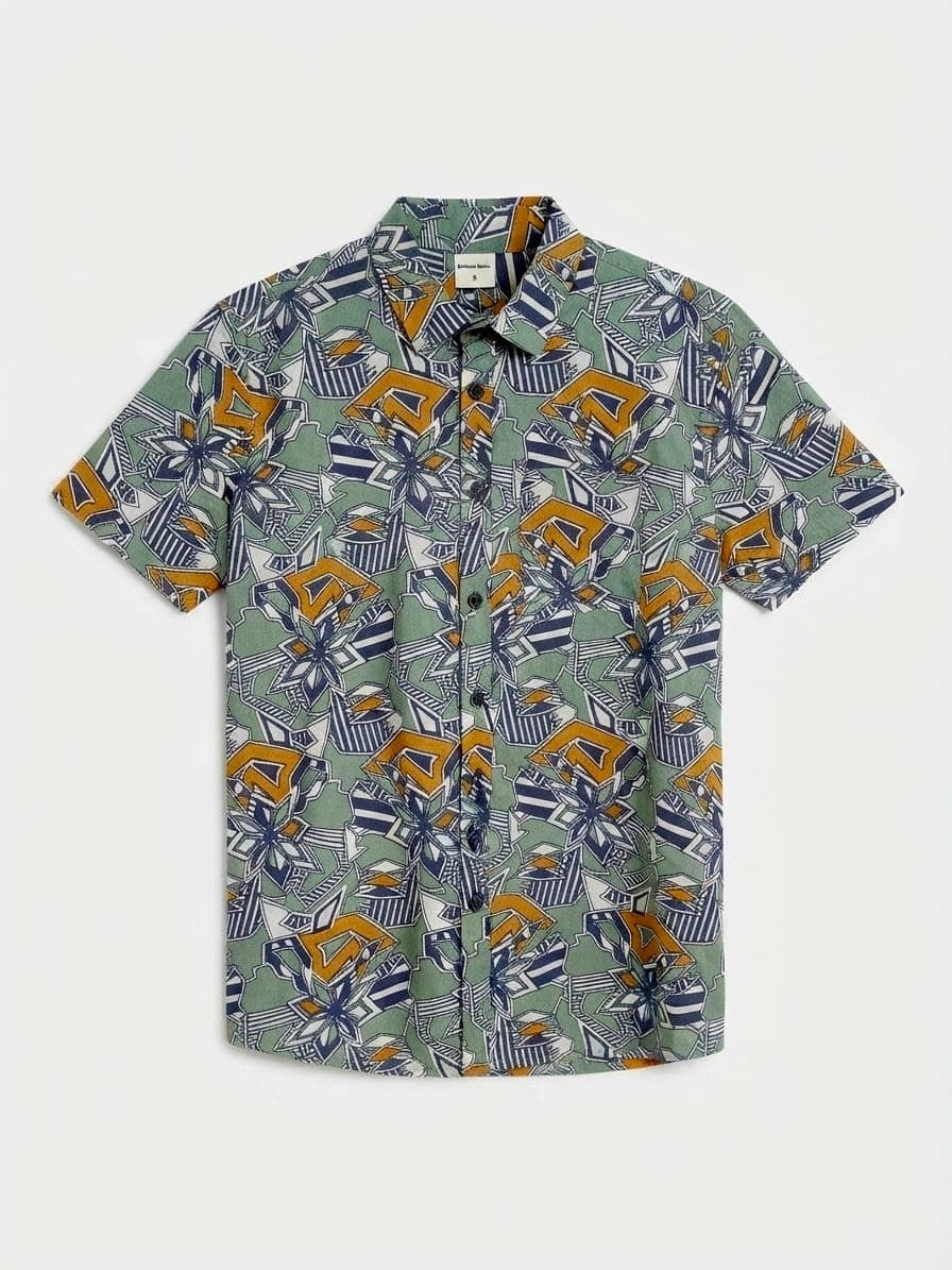 GEOMETRIC ABSTRACT PRINT SHIRT