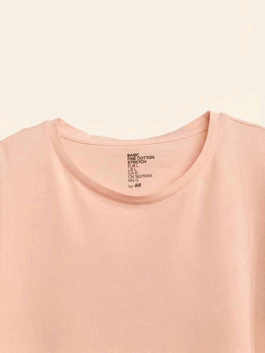 BASIC FINE COTTON STRETCH T-SHIRT — 2