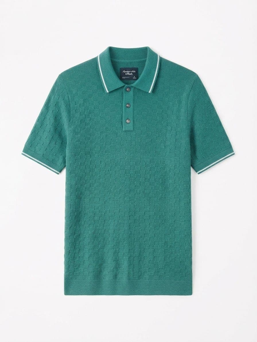 TEXTURED KNIT POLO SHIRT