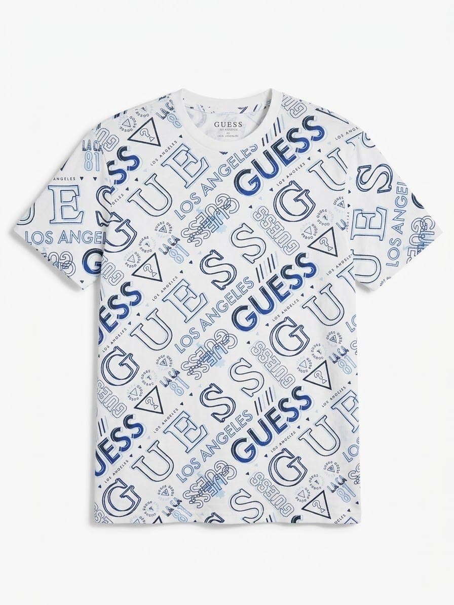 GUESS ALL-OVER LOGO PRINT T-SHIRT
