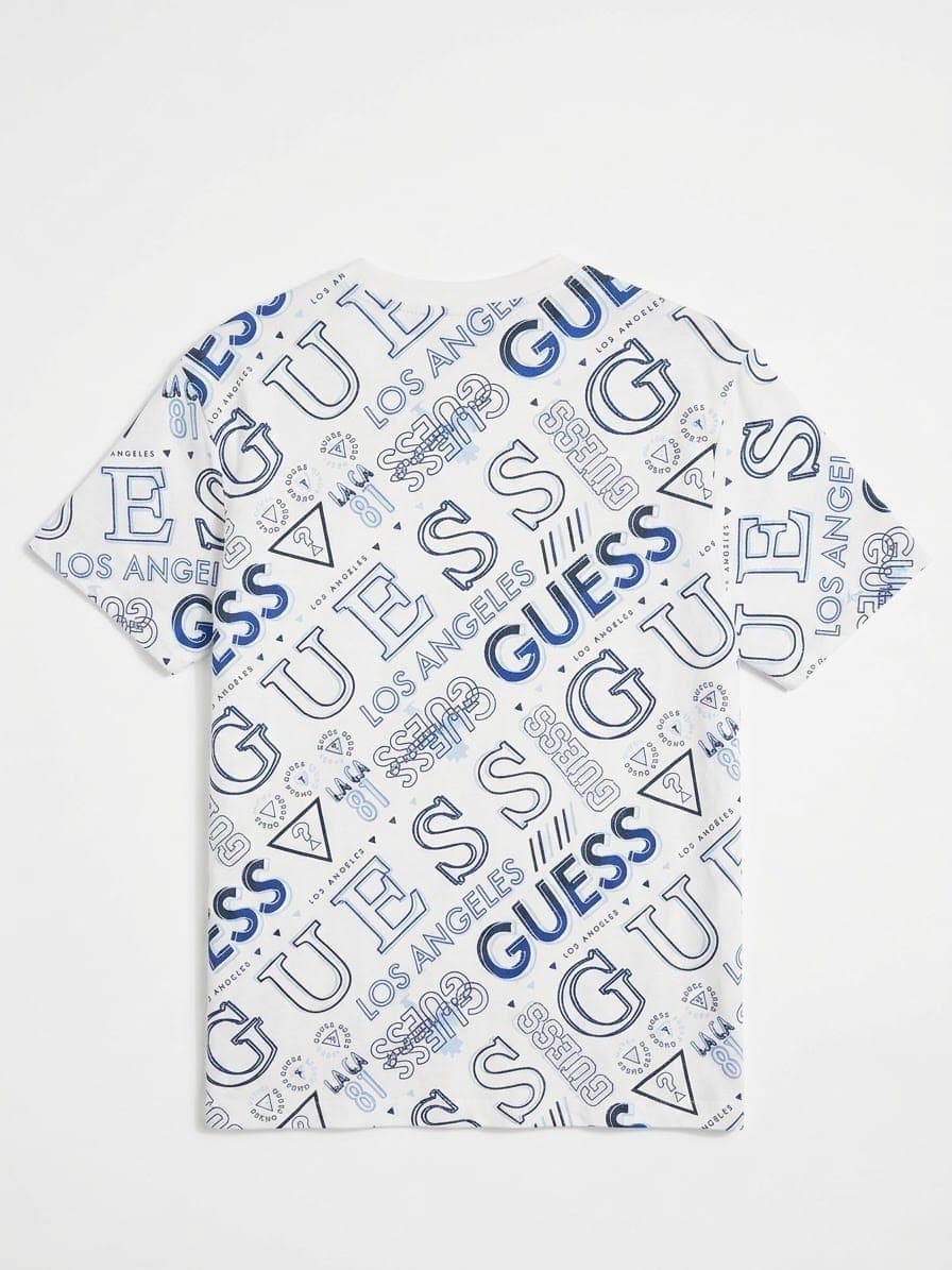 GUESS ALL-OVER LOGO PRINT T-SHIRT — 3