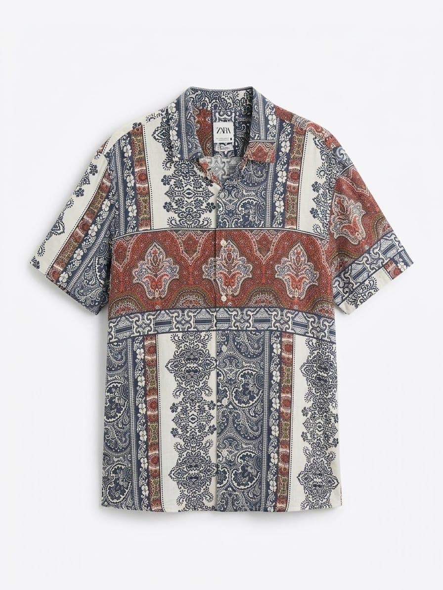 PAISLEY PRINT SHORT-SLEEVE SHIRT