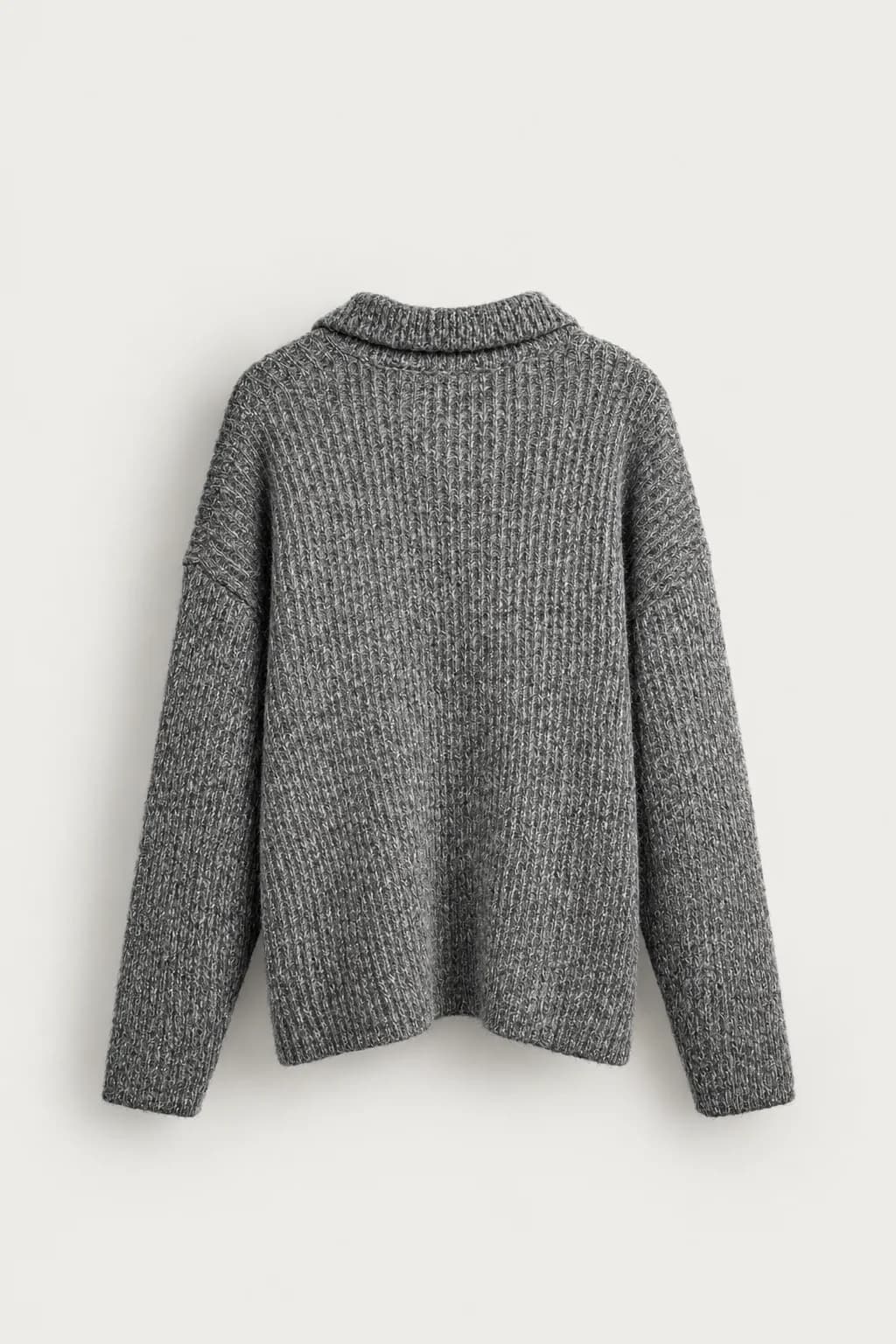 TEXTURED KNIT POLO SWEATER — 3