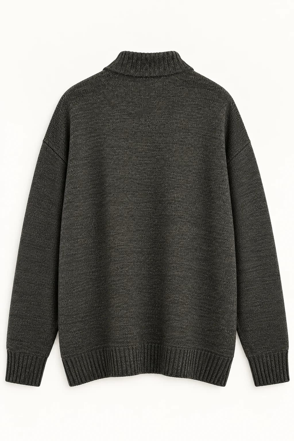 CABLE KNIT ZIP NECK SWEATER — 5