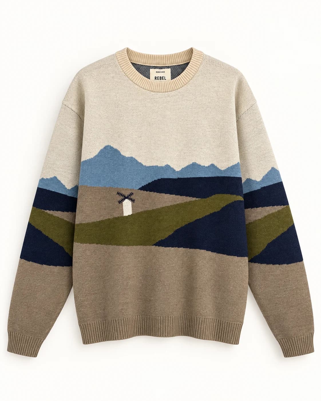LANDSCAPE JACQUARD KNIT SWEATER