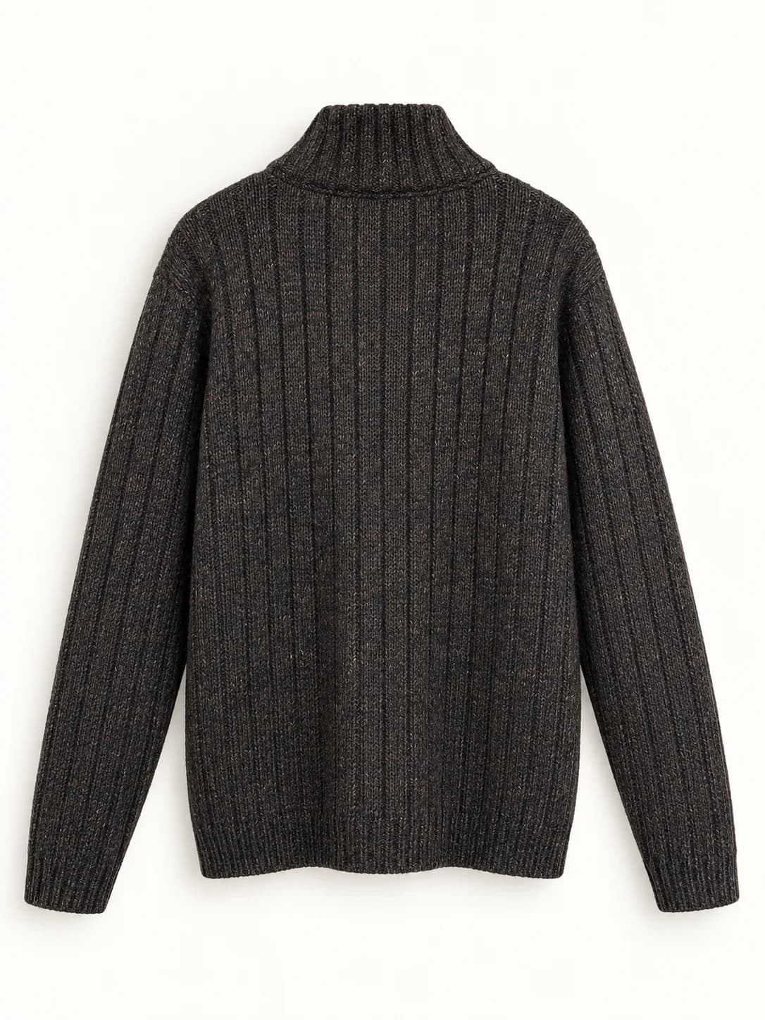MELANGE HALF-ZIP RIBBED SWEATER — 4