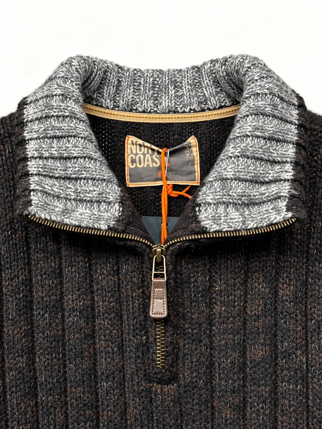 MELANGE HALF-ZIP RIBBED SWEATER — 3