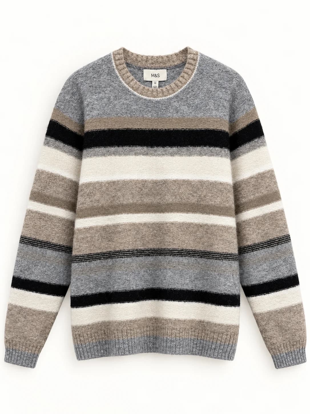 MULTI-STRIPE CREW NECK SWEATER