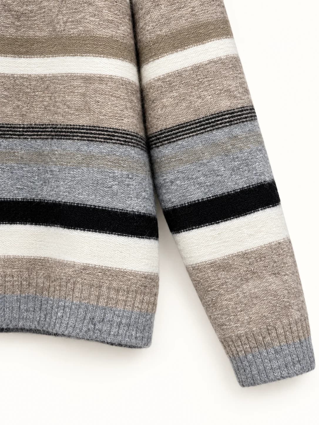MULTI-STRIPE CREW NECK SWEATER — 4