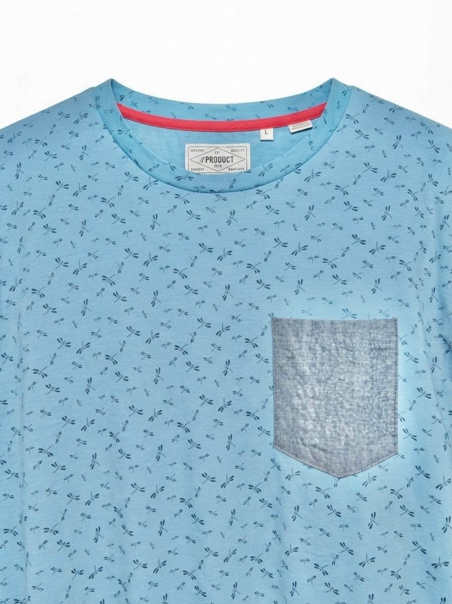 DRAGONFLY PRINT POCKET T-SHIRT — 2