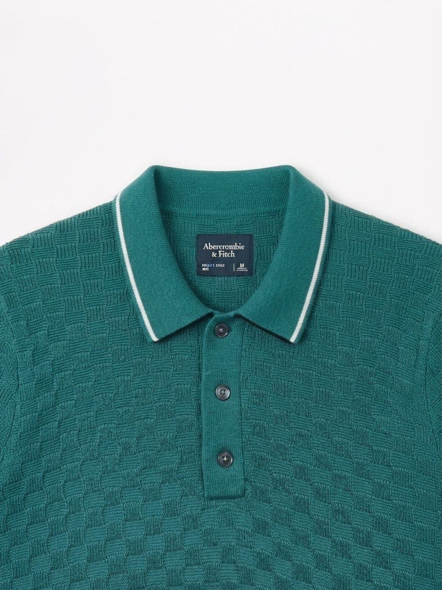 TEXTURED KNIT POLO SHIRT — 2