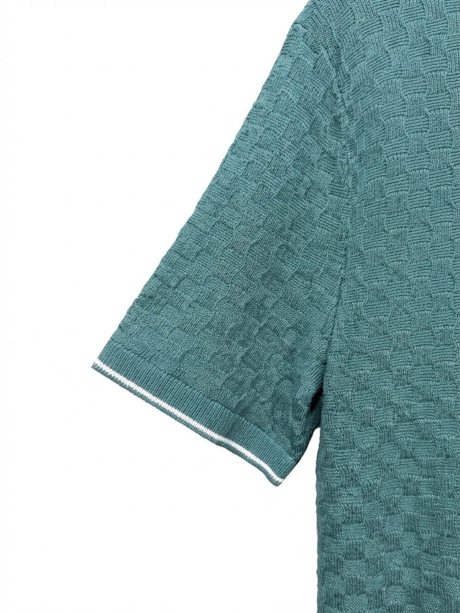 TEXTURED KNIT POLO SHIRT — 3