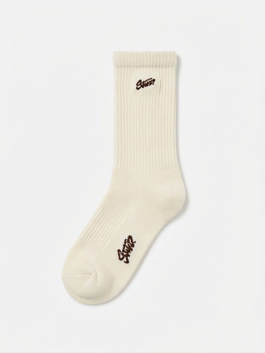 EMBROIDERED CREW SOCKS - 3 PACK — 3